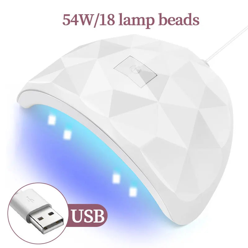 جهاز تجفيف طلاء الأظافر 54 واط LED مع مؤقت ذكي
