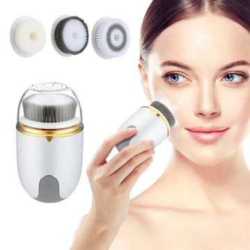 Electric Facial Cleansing Brush with Replaceable Heads